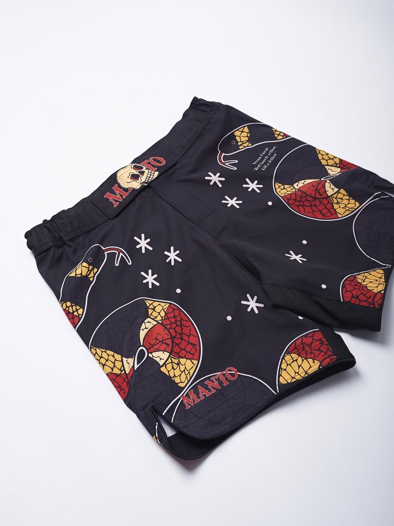 MANTO CORAL FIGHT SHORTS-black